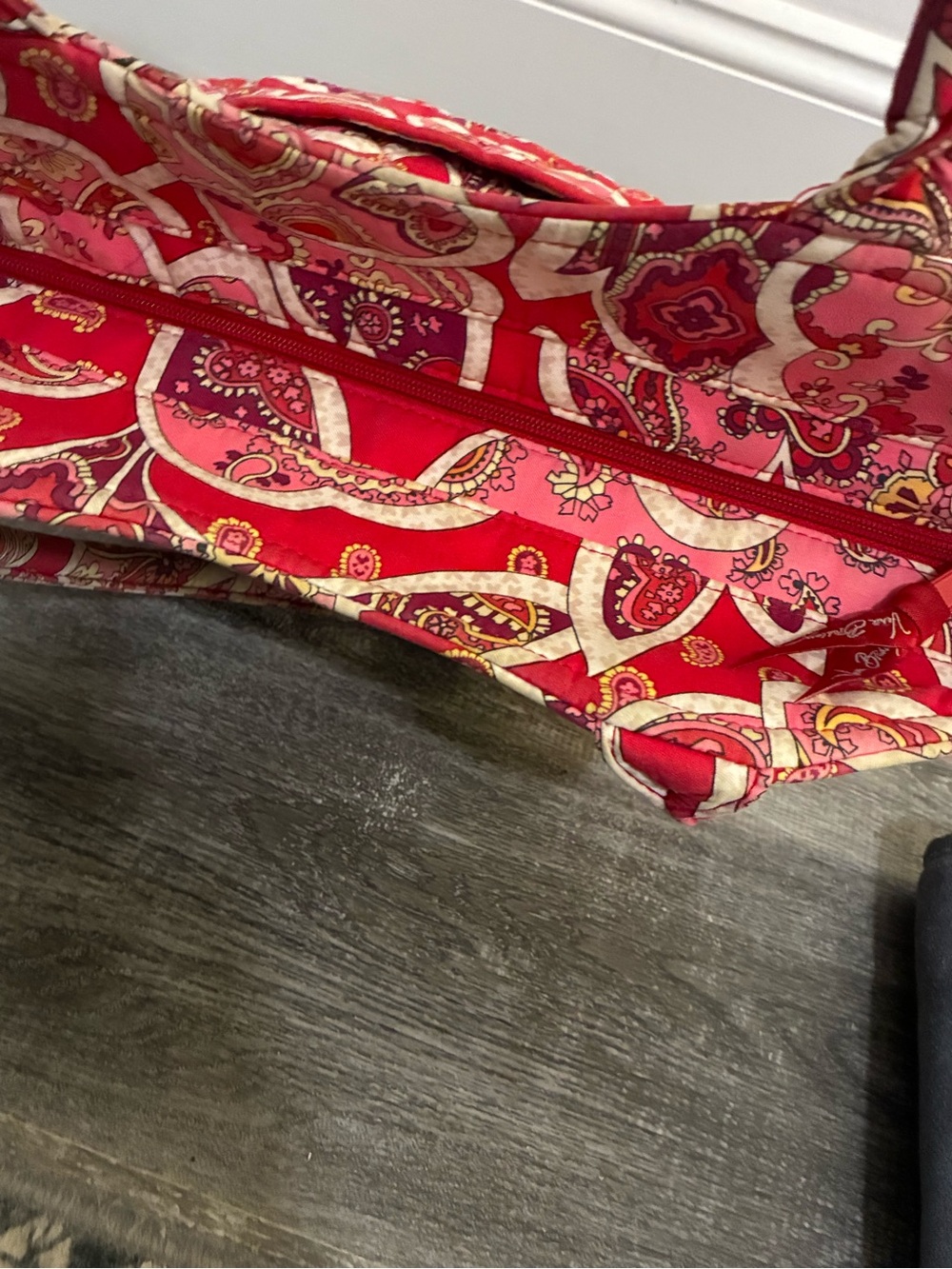 Vera Bradley Quilted Paisley Tote Bag in Red and Pink - Picture 6 of 9